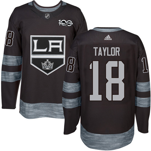 Adidas Kings #18 Dave Taylor Black 1917-100th Anniversary Stitched NHL Jersey
